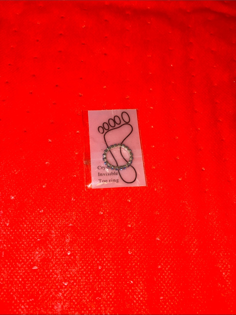 Crystal Invisible Toe Ring - Red